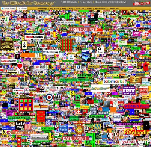 Million Dollar Homepage as of 2016